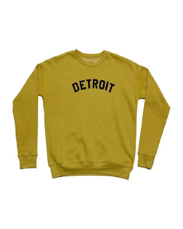 Classic Men's Cotton HoodiesInk Detroit Crewneck Sweatshirt - Mustard