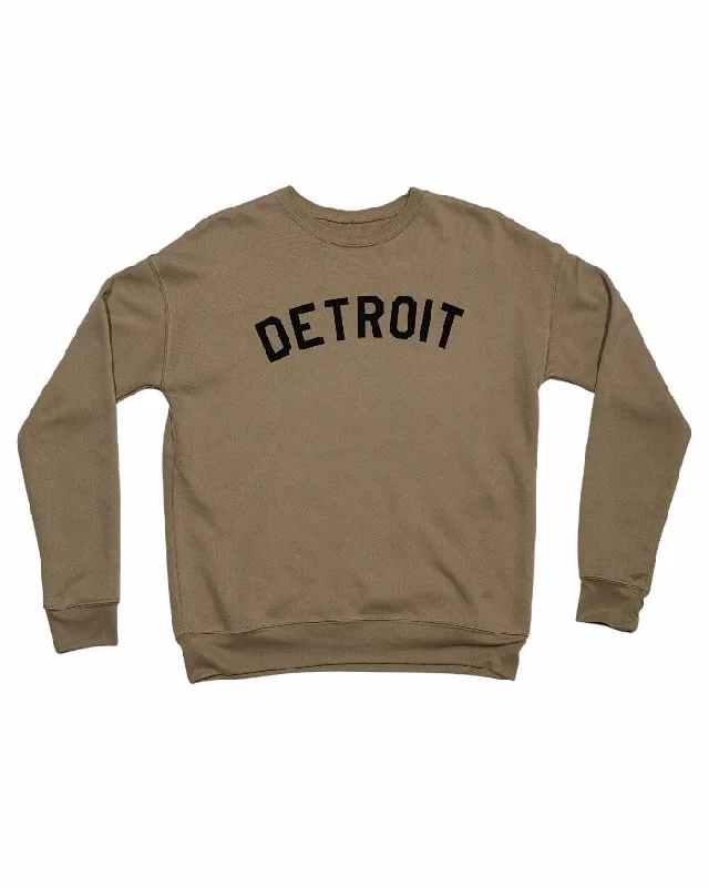 Men's Hoodies with Extra-Long SleevesInk Detroit Crewneck Sweatshirt - Tan