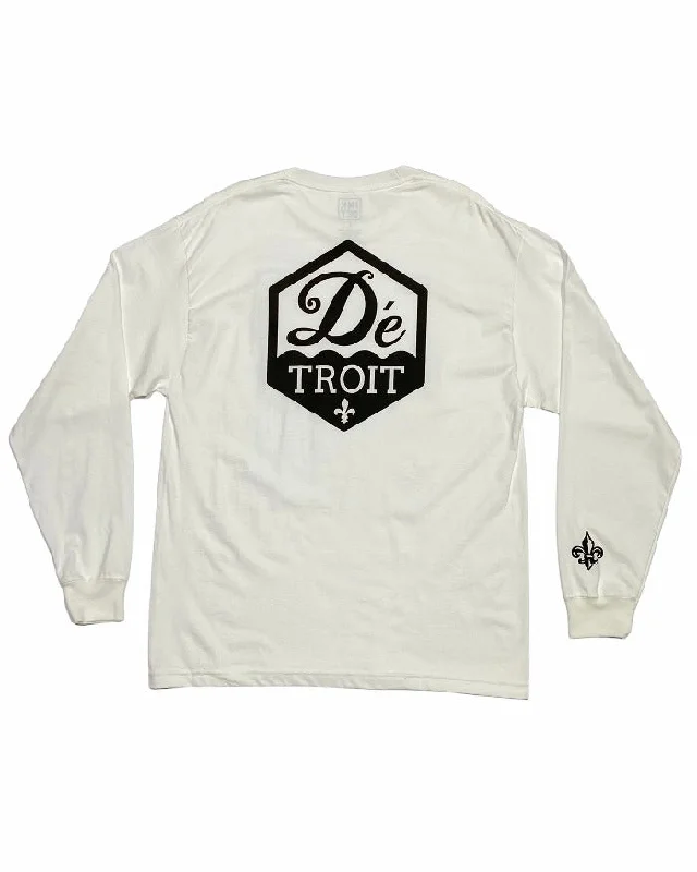 Men's Hoodies for StreetwearInk Detroit Day-twah Long Sleeve T-Shirt - White