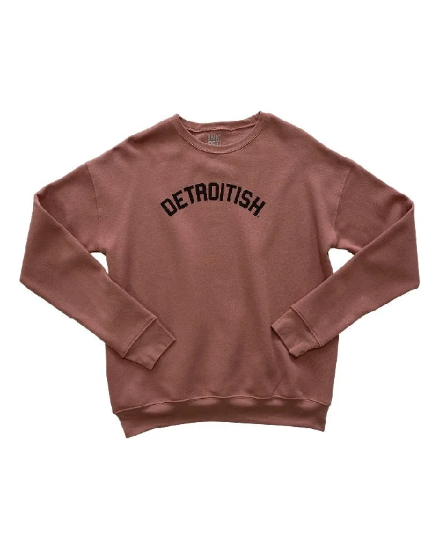 Men's Hoodies with Wind-Resistant FabricInk Detroit Detroitish Crewneck Sweatshirt - Mauve