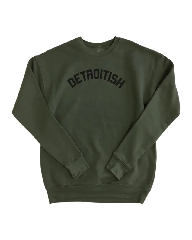 Men's Hoodies for Active LifestylesInk Detroit Detroitish Crewneck Sweatshirt - Military Green