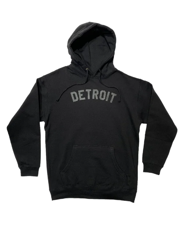 Men's Hoodies with High-Low HemlinesInk Detroit -  Hoodie - Black on Black