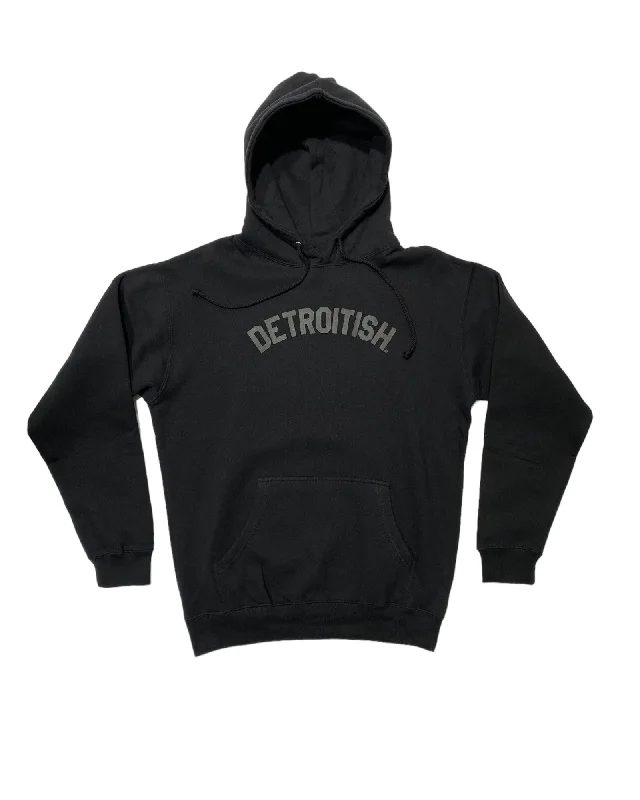 Men's Hoodies with Quilted LiningInk Detroit - Detroitish Hoodie - Black on Black