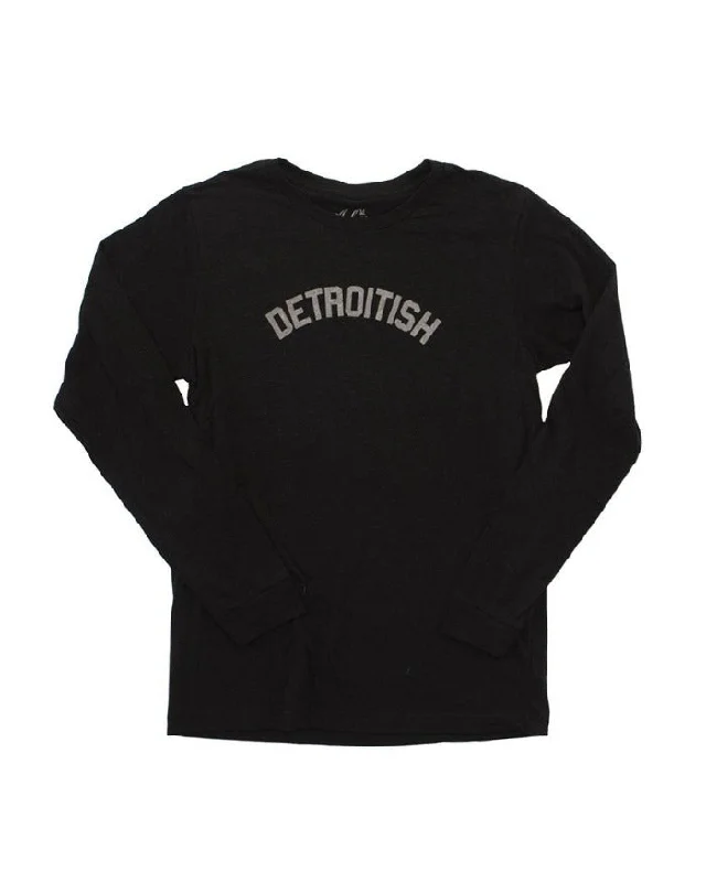 Men's Hoodies with Military InfluenceInk Detroit Detroitish Long Sleeve T-shirt - Black