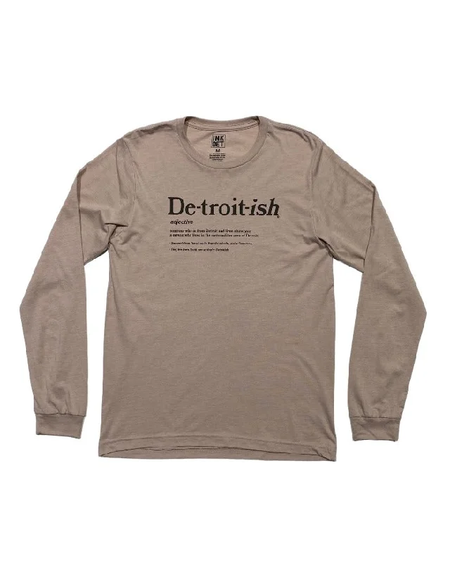 Men's Hoodies with Secret CompartmentsInk Detroit Detroitish Defined Long Sleeve T-shirt - Heather Gravel Pink