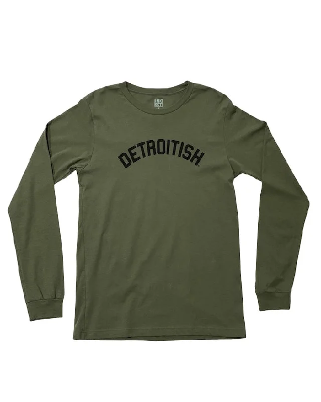 Men's Hoodies for CampingInk Detroit Detroitish Long Sleeve T-shirt - Military Green