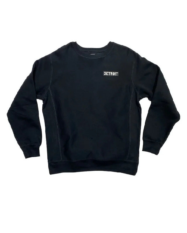 Men's Hoodies with Extra-Long SleevesInk Detroit Heavyweight Crewneck Sweatshirt - Black