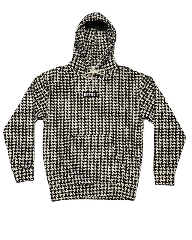 Men's Hoodies with Hidden PocketsInk Detroit Premium Heavyweight Hoodie - Houndstooth