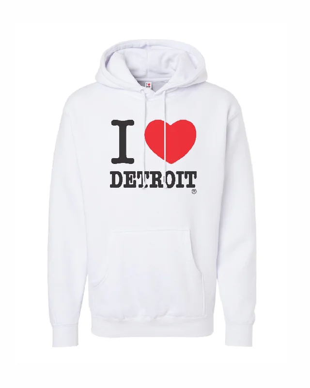 Men's Hoodies for SnowshoeingInk Detroit - I Love Detroit - Hoodie - White