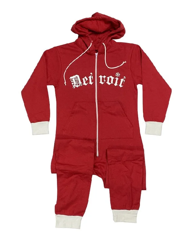 Designer Men's Hoodie JacketsInk Detroit It's So Cold In The D Adult Onesie - Red