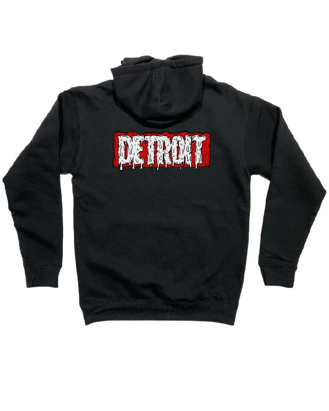 Men's Hoodies with Security PocketsInk Detroit - MARVELous DETROIT DRIP - Premium Heavyweight Hoodie - Black