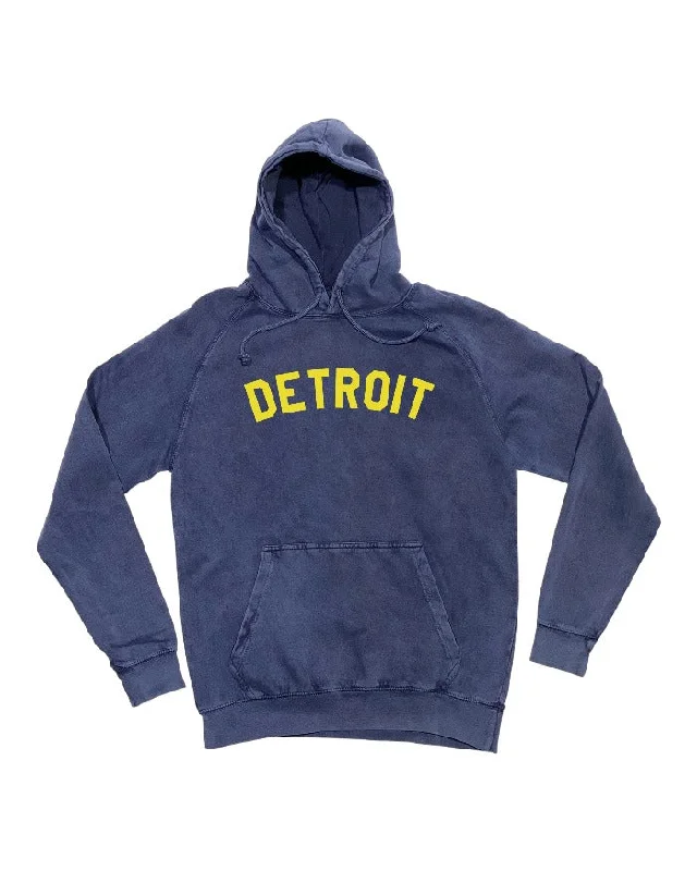 High-Quality Men's French Terry HoodiesInk Detroit Mineral Wash Hoodie - Maize & Blue