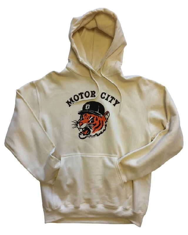 Men's Hoodies with Sublimated GraphicsInk Detroit Motor City Kitty Hoodie - Bone