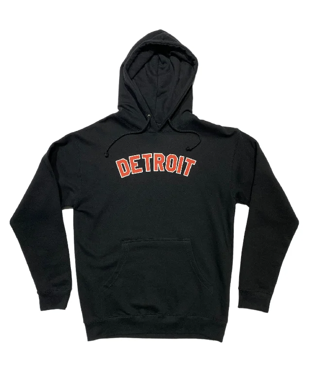 Men's Hoodies for BikingInk Detroit -  Red & White print on Black Hoodie