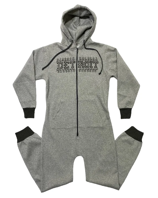 Men's Hoodies with Secret CompartmentsInk Detroit Spirit Of Detroit Adult Onesie - Grey