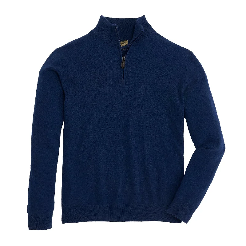 Men's Sweaters in Bright ColorsJames Cashmere 1/4 Zip Sweater - Collegiate Blue