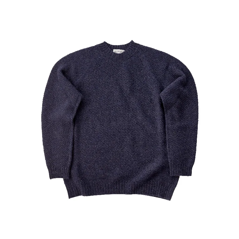 Men's Sweaters with Built-In ScarvesJohn Smedley Couper Woollen British Blue Pullover