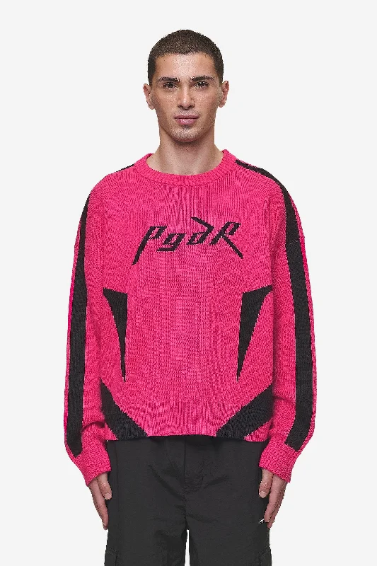 Men's Sweaters with ThumbholesKazan Boxy Knit Sweater Virtual Pink Black