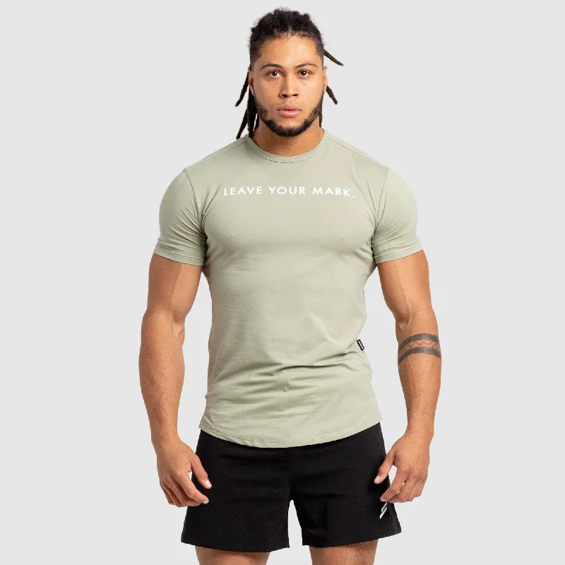 Men's Shirts with Contrast StitchingLeave Your Mark Drop Tee - Sage Green