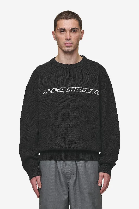 Fitted Men's Slim-Fit SweatersLenox Oversized Knit Sweater Black