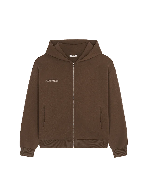 Men's Coats with Synthetic InsulationMens DNA Heavyweight Zipped Hoodie—cacoa brown