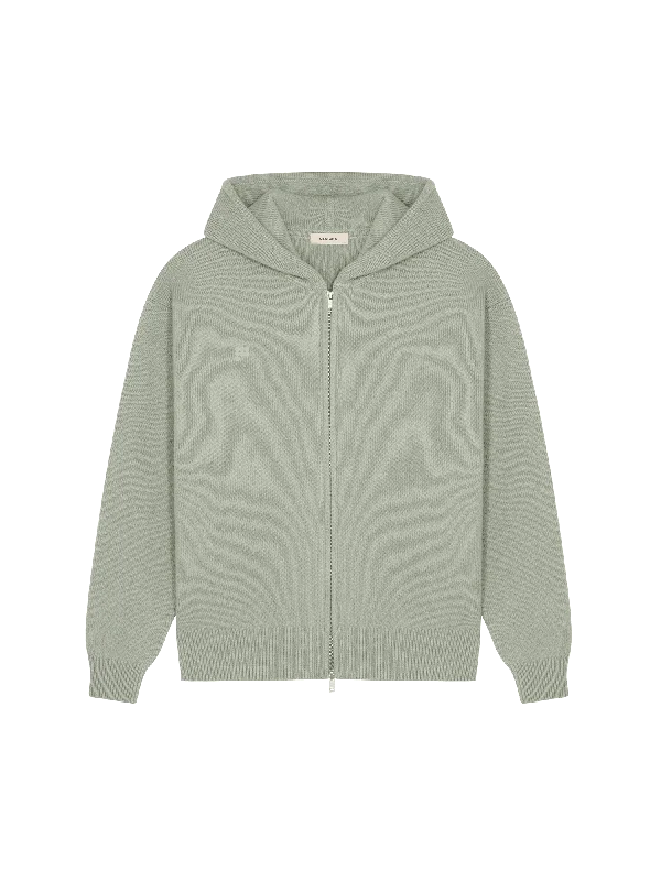 Men's Coats for Dressy OccasionsMens DNA Recycled Cashmere Zipped Hoodie—moss green