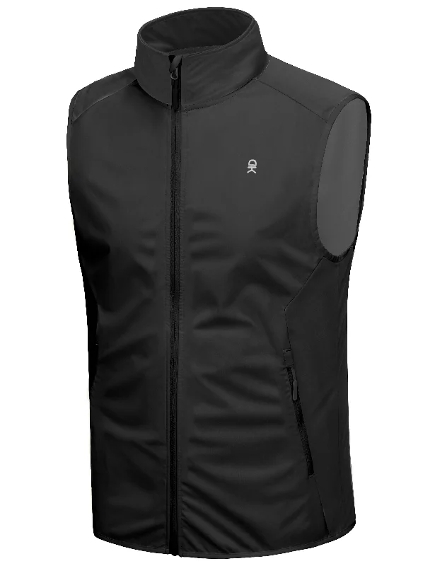 Men's Coats for Rainy WeatherMen's Golf Vest, Windproof Softshell Sleeveless Jacket for Running Hiking