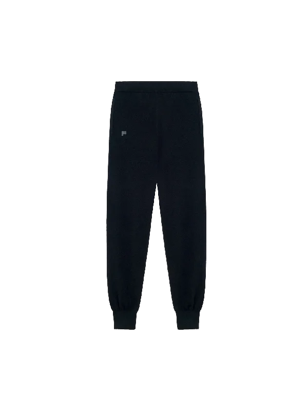 Affordable Men's Winter CoatsMens Recycled Cashmere Track Pants—black