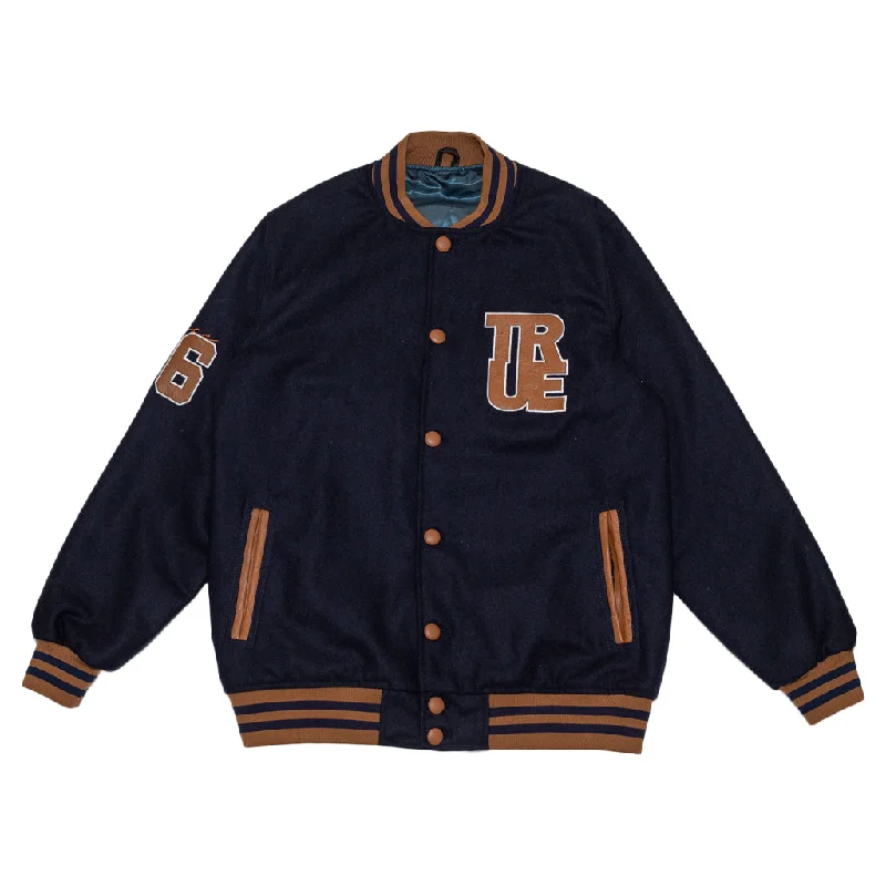 Men's Coats with Snap ButtonsMen's True Since 96 Varsity Jacket Navy