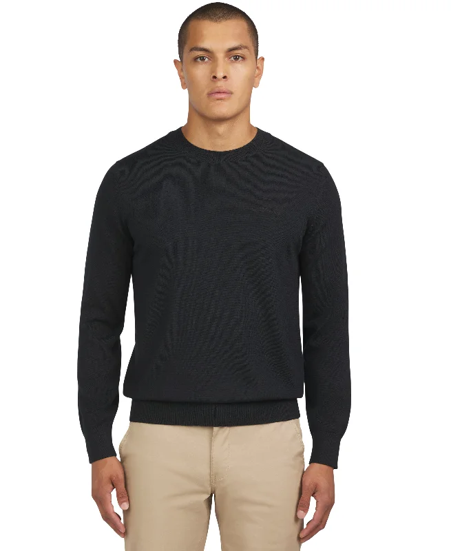 Men's Sweaters with Belt AttachmentsMerino Crew - Black