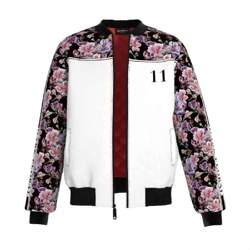 Cool Men's Pea CoatsMidnight Pink Blossom Bomber Jacket