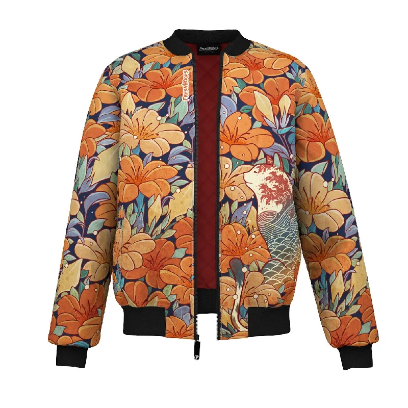 Men's Coats without LiningNeko Flowers Bomber Jacket