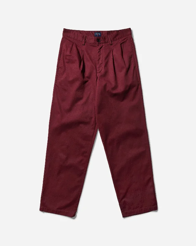 Men's Jeans with EmbroideryMen's Twill Double-Pleat Pants Wine