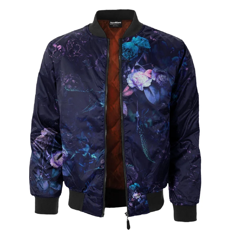 Men's Coats with Hidden PocketsOcean Plants Bomber Jacket