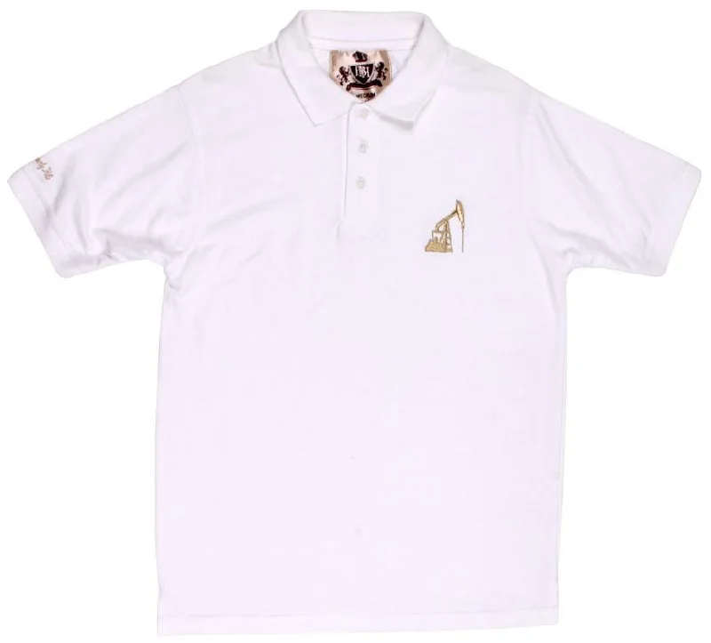 Classic Men's Button-Up Shirts"OIL PUMP" POLO WHITE