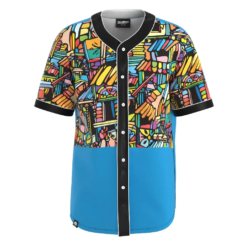 Men's Shirts with Ruffled HemlinesOlindo Blue Jersey