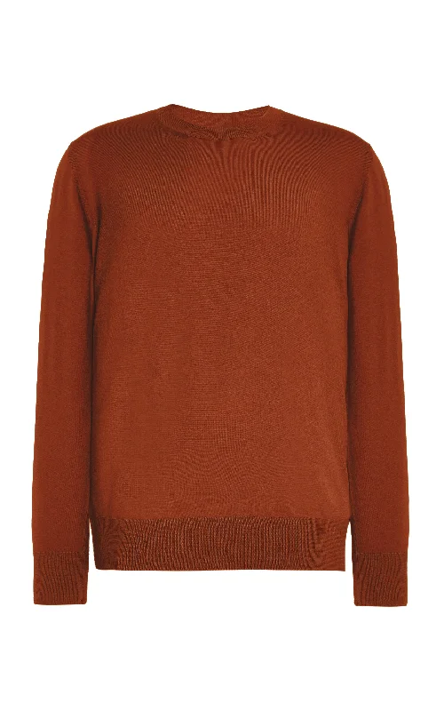 Men's Sweaters with Fair Isle PatternsPalco Knit Crewneck in Copper Merino Wool