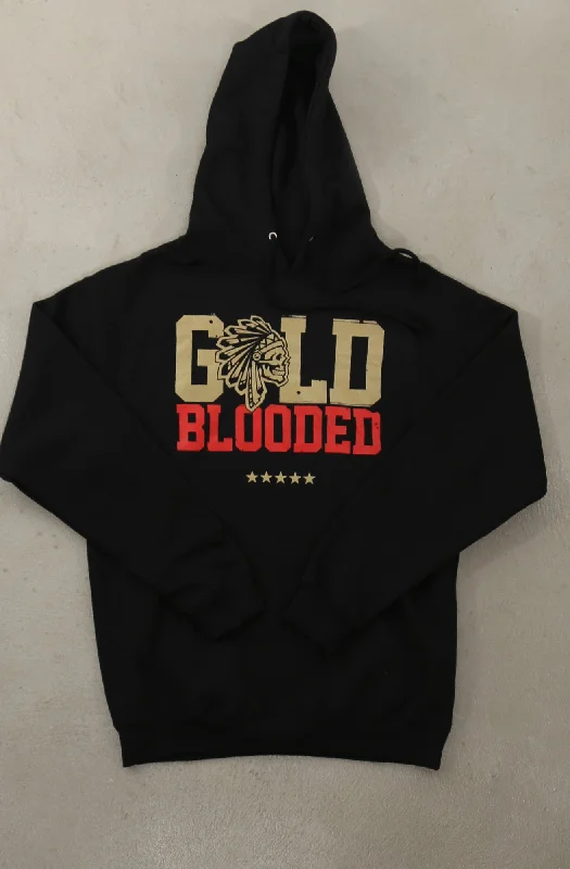 Men's Hoodies with Hidden Pockets for PhonesSAVS X Adapt :: Gold Blooded Chiefs (Men's Black/Red Hoody)