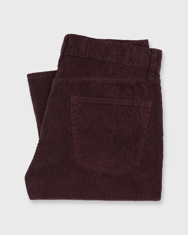 Men's Jeans in Unique PatternsSlim Straight 5-Pocket Pant in Merlot Garment-Dyed Corduroy