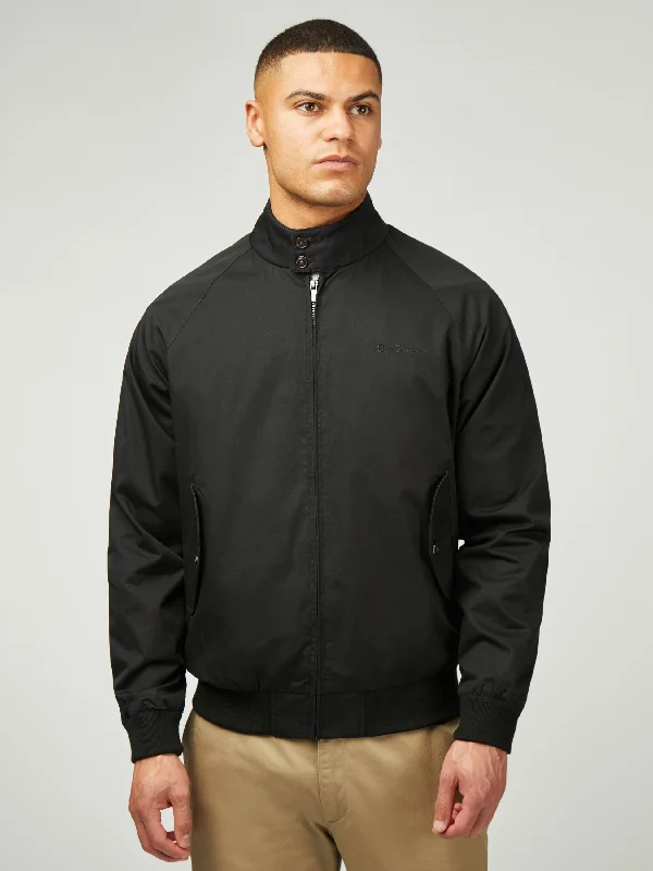 Men's Coats with Water-Repellent FabricSignature Harrington - Black