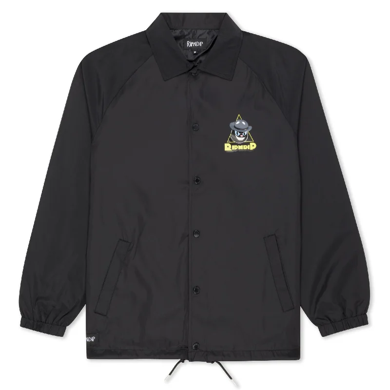 Men's Coats with Hidden PocketsSlice And Dice Coaches Jacket (Black)