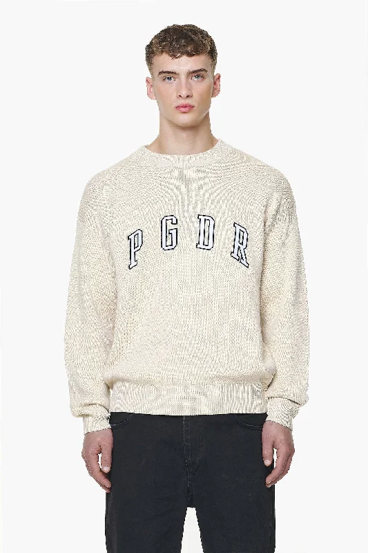 Fashionable Men's Crew-Neck SweatersSpear Knit Sweater Kingdom Beige