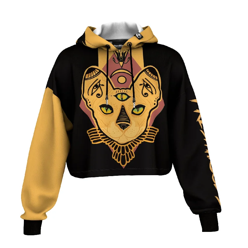 Versatile Men's All-Season HoodiesSphynx Cat Cropped Hoodie