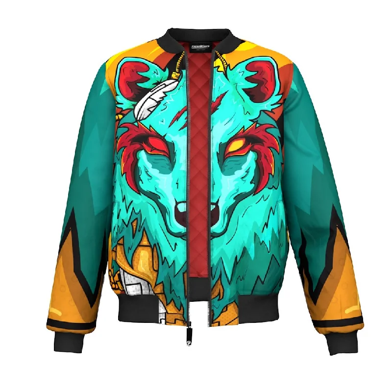 Men's Coats for WorkThe Green Elite Wolf Bomber Jacket