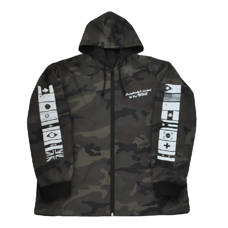 Men's Coats with Wind-Resistant FabricTrue Mens BBQ Hooded Coaches Jacket Camo