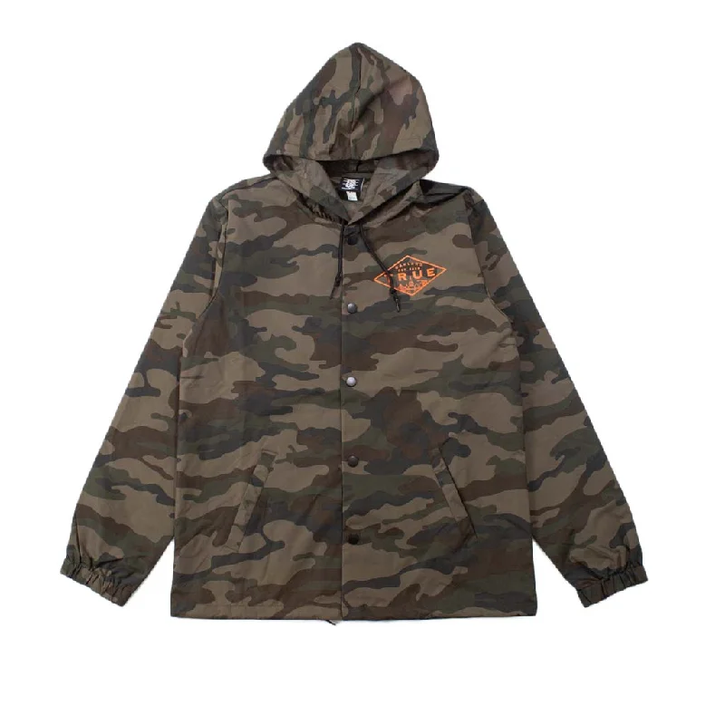 Waterproof Men's ParkasTrue Men's Established Oakland Rain Jacket Camo/Orange