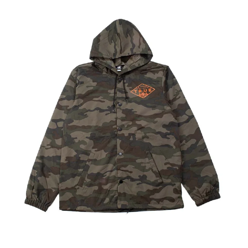 Men's Coats with Quilted LiningTrue Men's Established SF Rain Jacket Camo/Orange