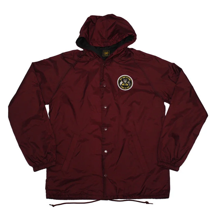 Men's Coats for Everyday WearTrue Mens Nations Hooded Coaches Jacket Burgundy