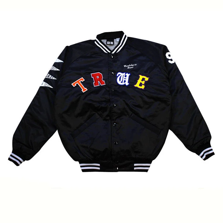 Stylish Men's Biker JacketsTrue Mens School Daze Varsity Jacket Black/Multi