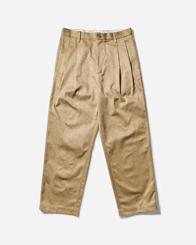 Baggy Men's JeansMen's Double Pleated Chino Trousers Beige